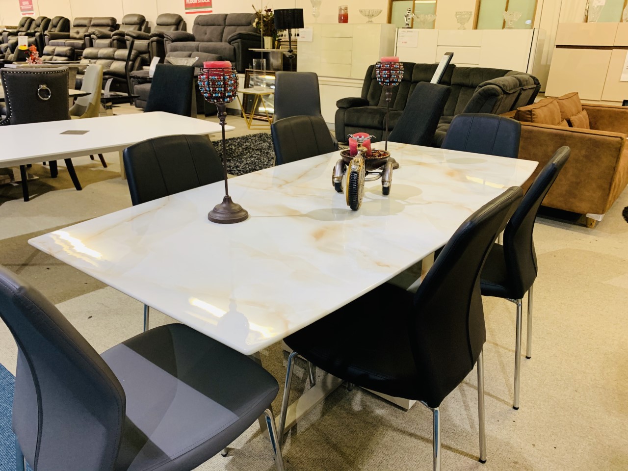 marble dining table 6 chairs worcester uk Belgravia seater